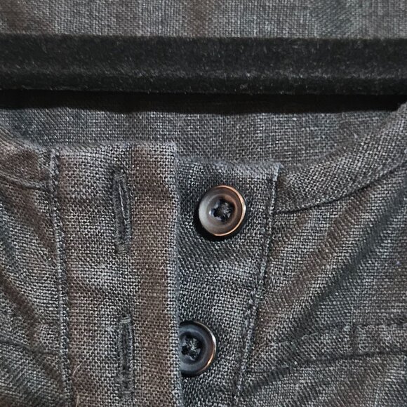 Orvis Women's Black Top M 3/4 Sleeve 100% Linen Button Front Office Business - Picture 5 of 13